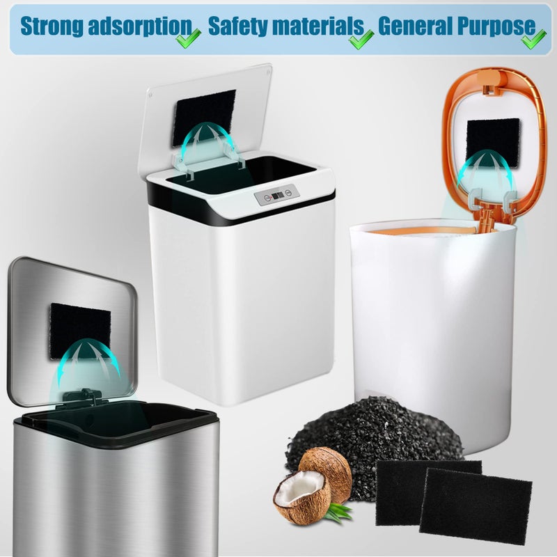 ShuRex 12-Pack Universal Stick-on Trash Can Odor Absorbing Filters  Activated Charcoal Purifying Deodorizer for Trash Cans  Compost Buckets  Countertop and Recycle Bins (Rectangle) - Image 4